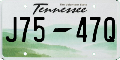 TN license plate J7547Q