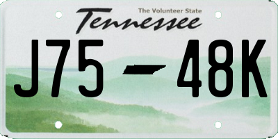 TN license plate J7548K