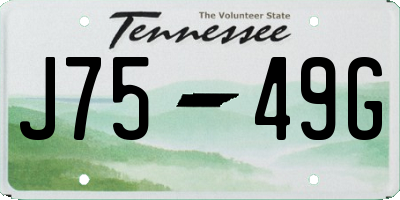 TN license plate J7549G
