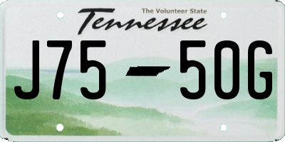 TN license plate J7550G