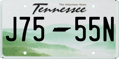 TN license plate J7555N