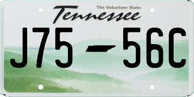 TN license plate J7556C
