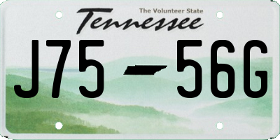 TN license plate J7556G