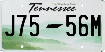 TN license plate J7556M