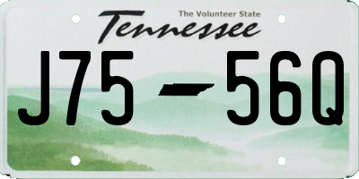 TN license plate J7556Q