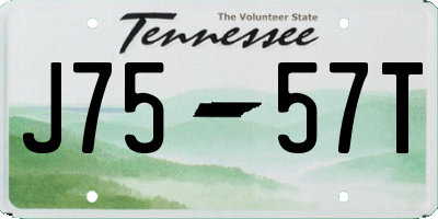 TN license plate J7557T