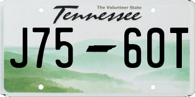 TN license plate J7560T