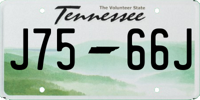 TN license plate J7566J