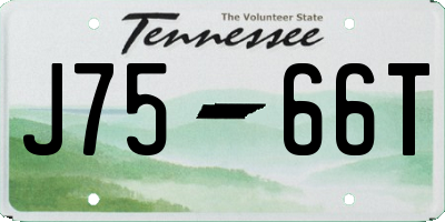 TN license plate J7566T