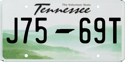TN license plate J7569T