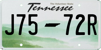 TN license plate J7572R