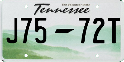 TN license plate J7572T