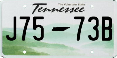 TN license plate J7573B