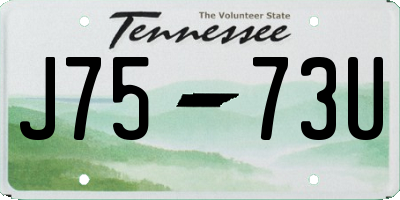 TN license plate J7573U