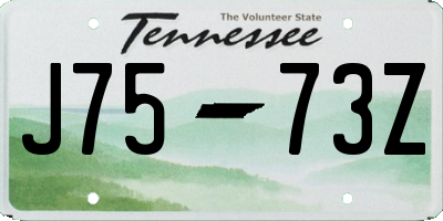 TN license plate J7573Z