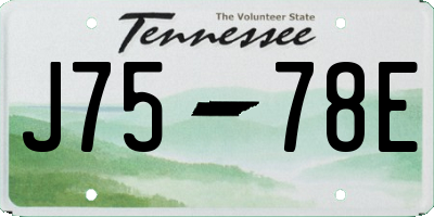 TN license plate J7578E