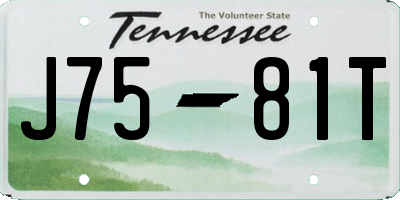TN license plate J7581T