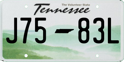 TN license plate J7583L