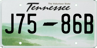 TN license plate J7586B