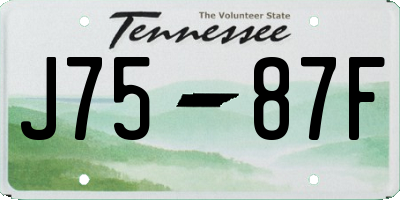TN license plate J7587F