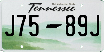 TN license plate J7589J