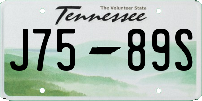 TN license plate J7589S