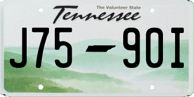 TN license plate J7590I