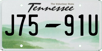 TN license plate J7591U