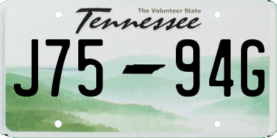 TN license plate J7594G