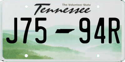 TN license plate J7594R