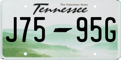 TN license plate J7595G