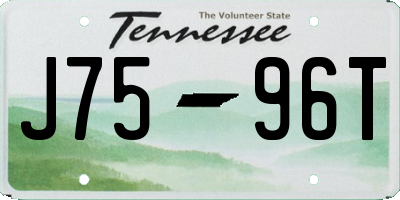 TN license plate J7596T