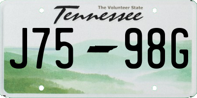 TN license plate J7598G