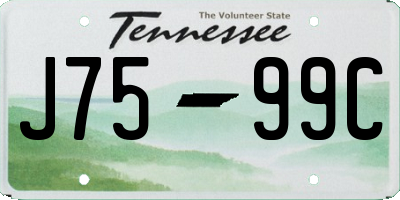 TN license plate J7599C