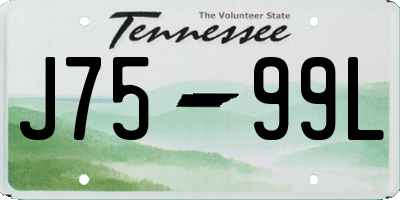 TN license plate J7599L