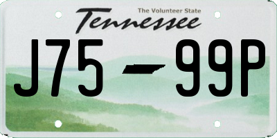 TN license plate J7599P
