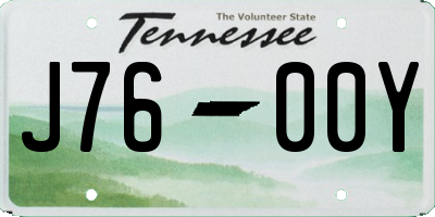 TN license plate J7600Y