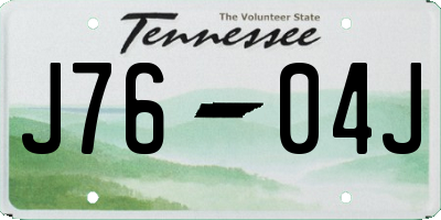 TN license plate J7604J