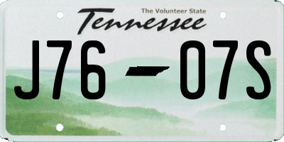 TN license plate J7607S