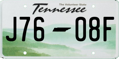 TN license plate J7608F
