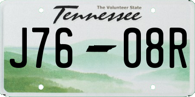 TN license plate J7608R
