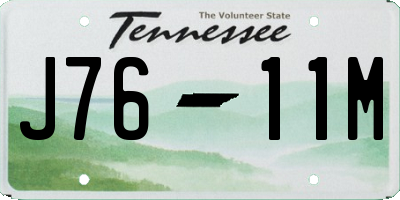 TN license plate J7611M
