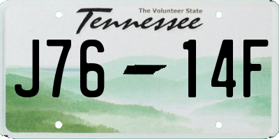 TN license plate J7614F