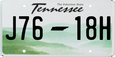 TN license plate J7618H