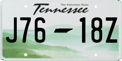 TN license plate J7618Z