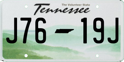 TN license plate J7619J