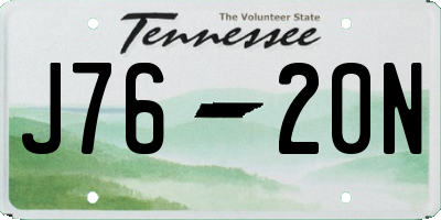 TN license plate J7620N