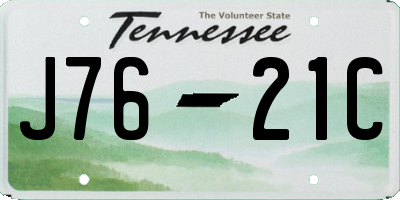 TN license plate J7621C