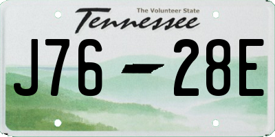 TN license plate J7628E
