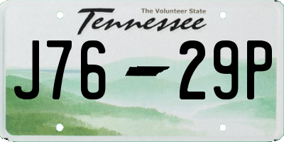 TN license plate J7629P
